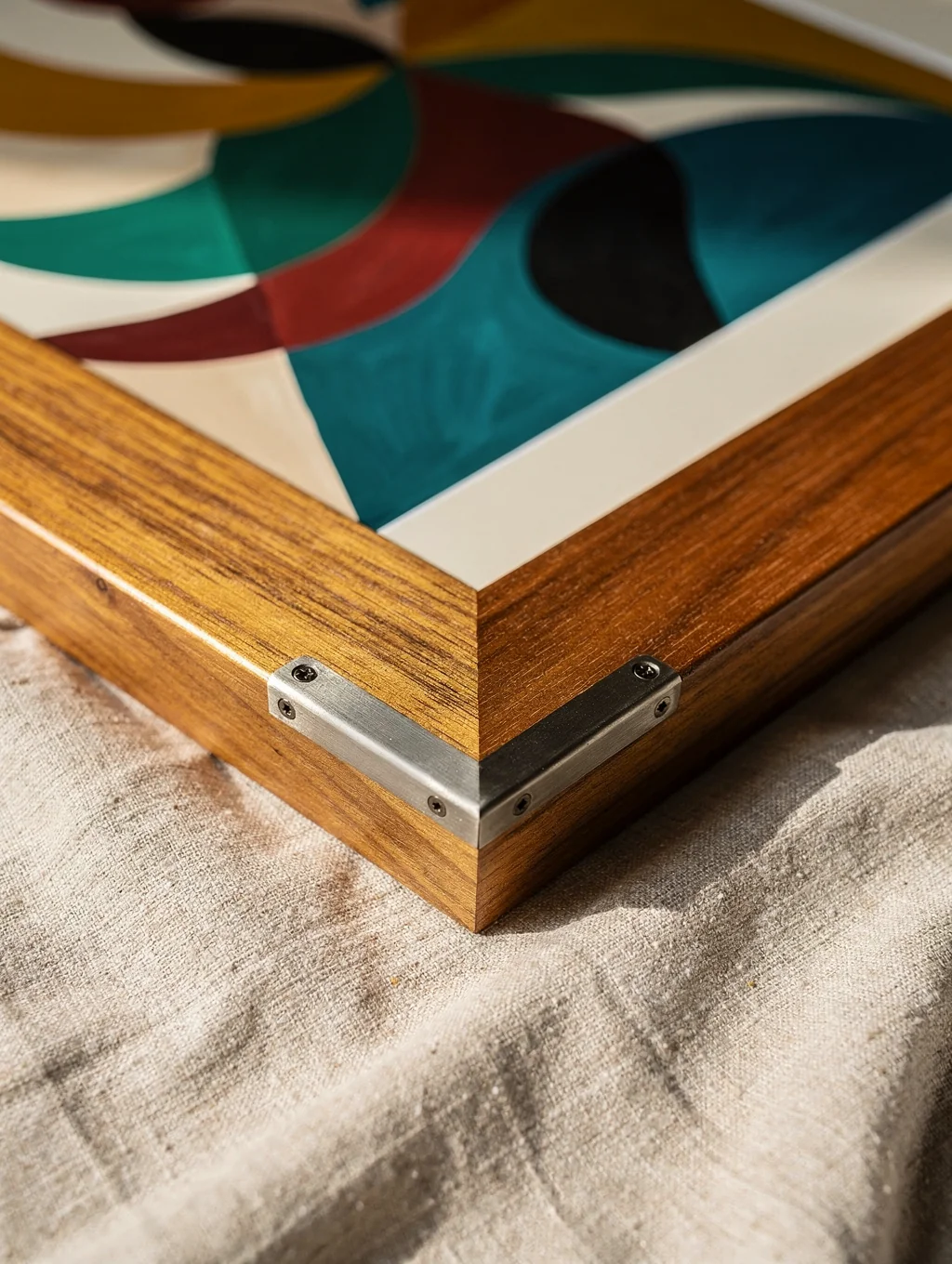 Hand crafted oak frame detail for fine art prints